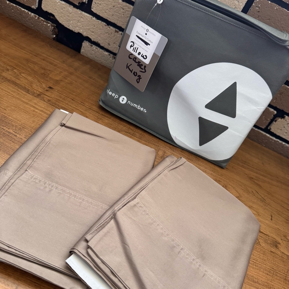 Sleep Number King Pillowcases – Taupe/Stone – Set of 2